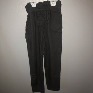 Grey Hollister Paper Bag Tie Waist Pants